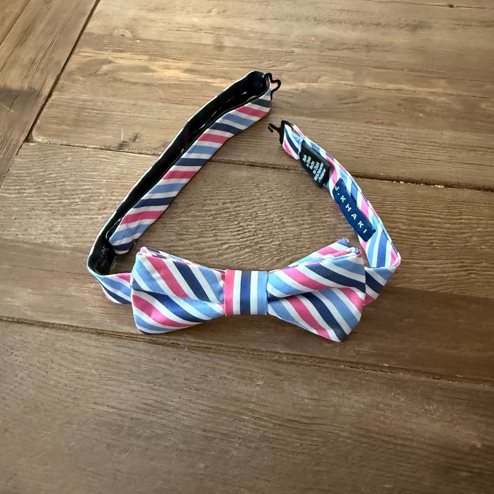 J. Khaki Multicolor Striped Kids Bow Tie